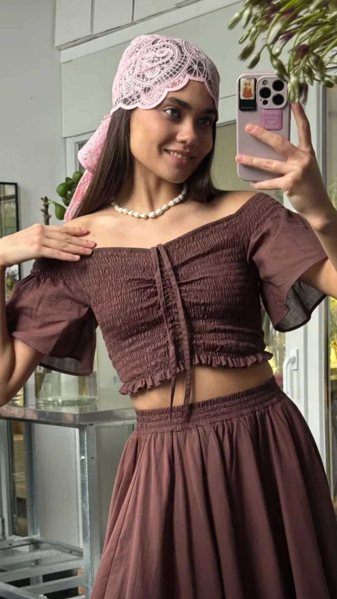 Косынка из хлопкового кружева